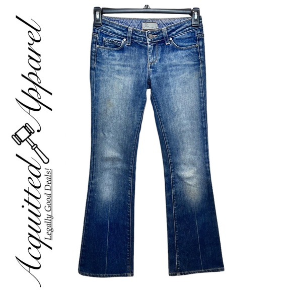 Paige Laurel Canyon Flare Leg Medium Wash Jeans - Picture 1 of 10